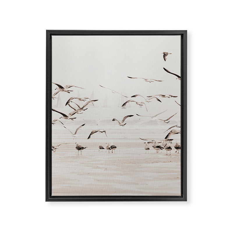 Sail Boats and Seagulls - Beach - Ocean Travel photography Framed Canvas Print Gallery Image 6