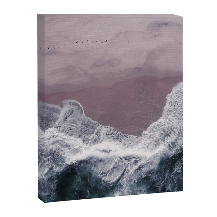 Minimal Aerial Beach -  Purple Sand -Ocean - Sea - travel photography  Canvas Print Gallery Image 1