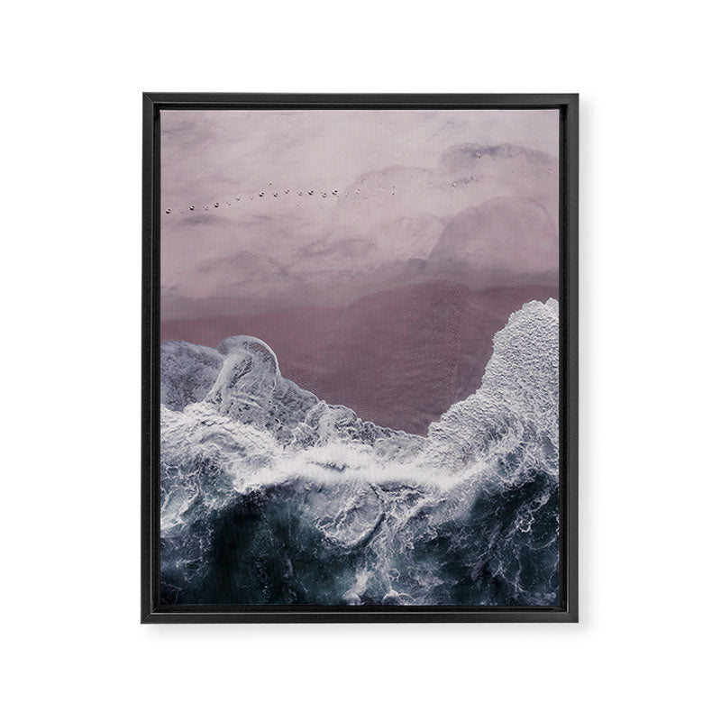 Minimal Aerial Beach -  Purple Sand -Ocean - Sea - travel photography  Framed Canvas Print Gallery Image 6