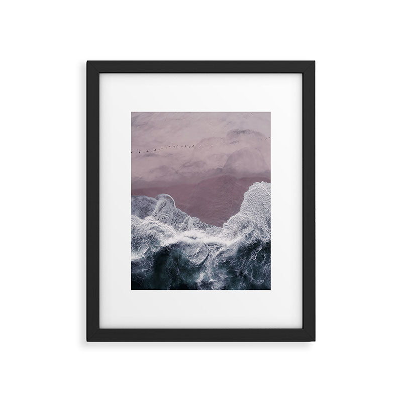Minimal Aerial Beach -  Purple Sand -Ocean - Sea - travel photography  Framed Art Print Gallery Image 5