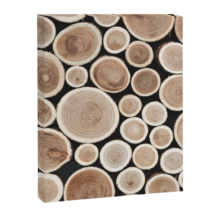 Stacked Logs  4 - Timber - Tree - Woodlands Cabin  Photography by Ingrid Beddoes Canvas Print Gallery Image 1