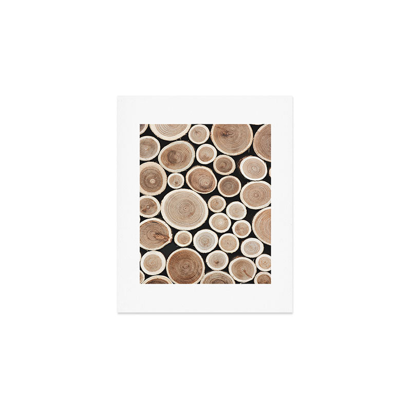 Stacked Logs  4 - Timber - Tree - Woodlands Cabin  Photography by Ingrid Beddoes Art Print Gallery Image 1