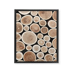 Stacked Logs  4 - Timber - Tree - Woodlands Cabin  Photography by Ingrid Beddoes Framed Canvas Print Gallery Image 6