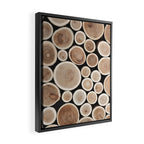 Stacked Logs  4 - Timber - Tree - Woodlands Cabin  Photography by Ingrid Beddoes Framed Canvas Print Gallery Image 2