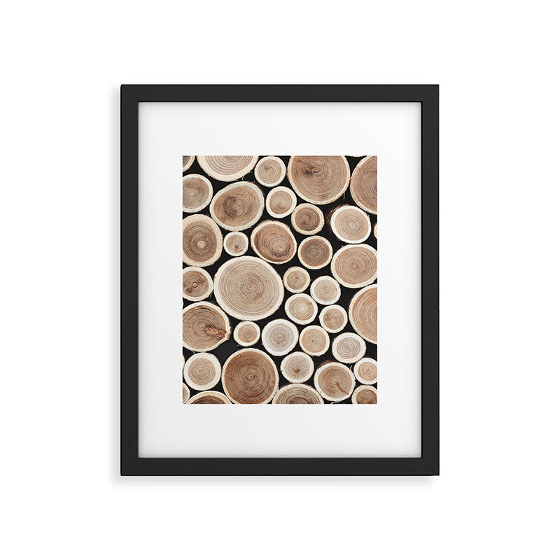 Stacked Logs  4 - Timber - Tree - Woodlands Cabin  Photography by Ingrid Beddoes Framed Art Print Gallery Image 5