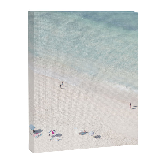 Summer Seaside Beach Print - Aerial Ocean Crowded Beach Sea photography by Ingrid Beddoes Canvas Print Gallery Image 1