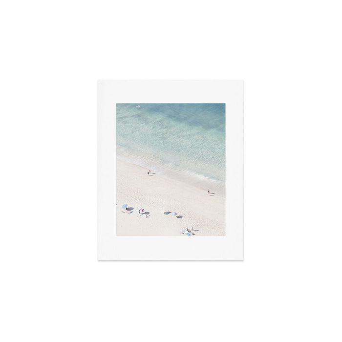 Summer Seaside Beach Print - Aerial Ocean Crowded Beach Sea photography by Ingrid Beddoes Art Print Gallery Image 1