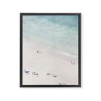 Summer Seaside Beach Print - Aerial Ocean Crowded Beach Sea photography by Ingrid Beddoes Framed Canvas Print Gallery Image 6