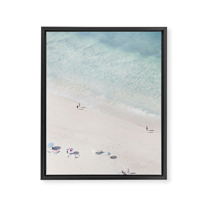 Summer Seaside Beach Print - Aerial Ocean Crowded Beach Sea photography by Ingrid Beddoes Framed Canvas Print Gallery Image 6