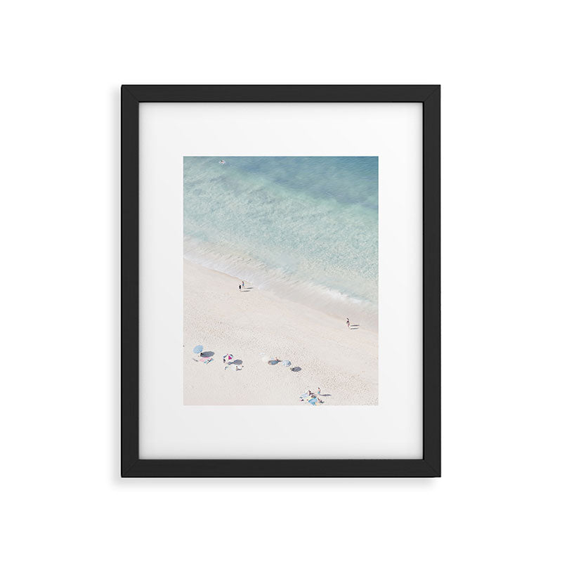 Summer Seaside Beach Print - Aerial Ocean Crowded Beach Sea photography by Ingrid Beddoes Framed Art Print Gallery Image 5