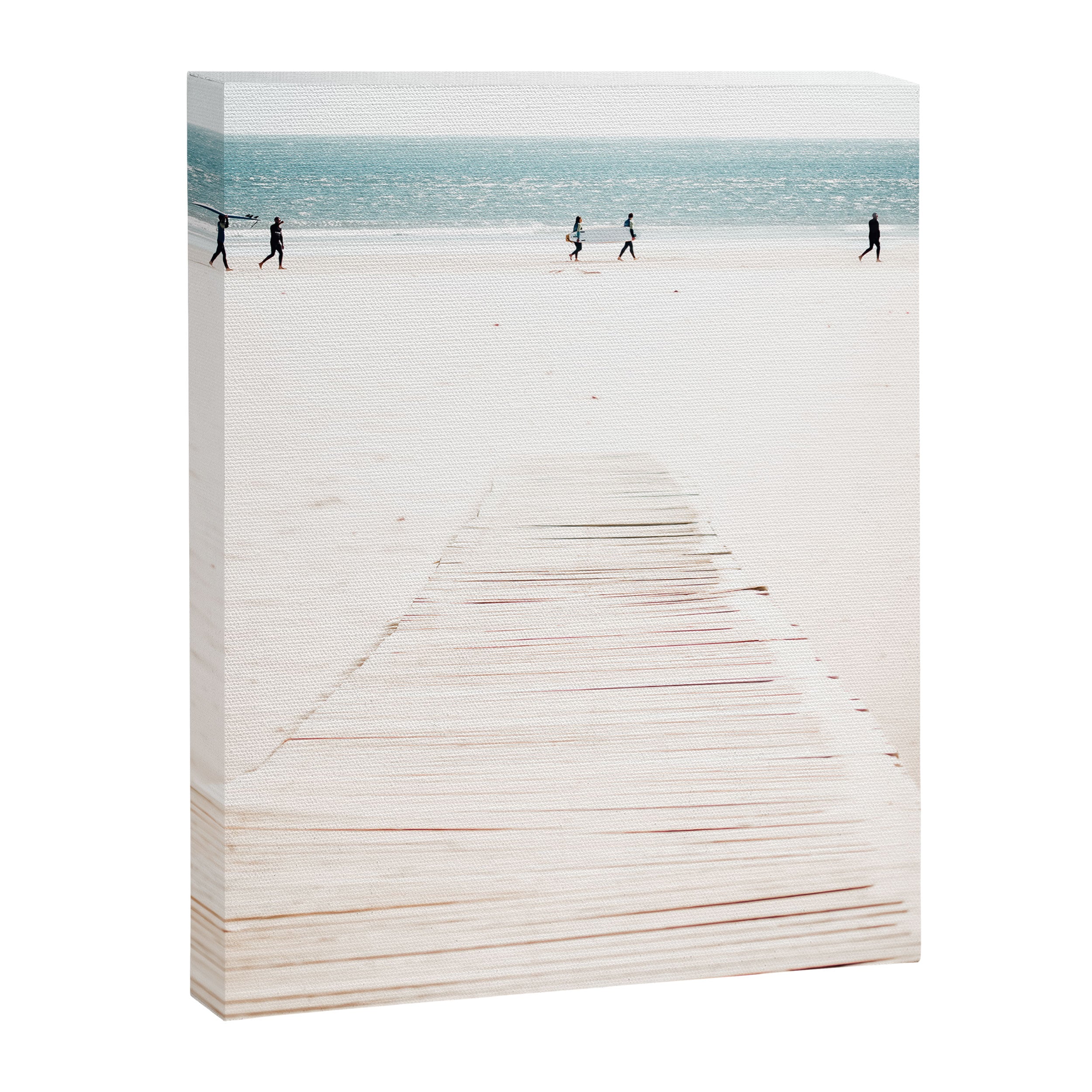 Surf Walk - beach print - surfers - walkway - ocean - sea travel photography Canvas Print Gallery Image 6