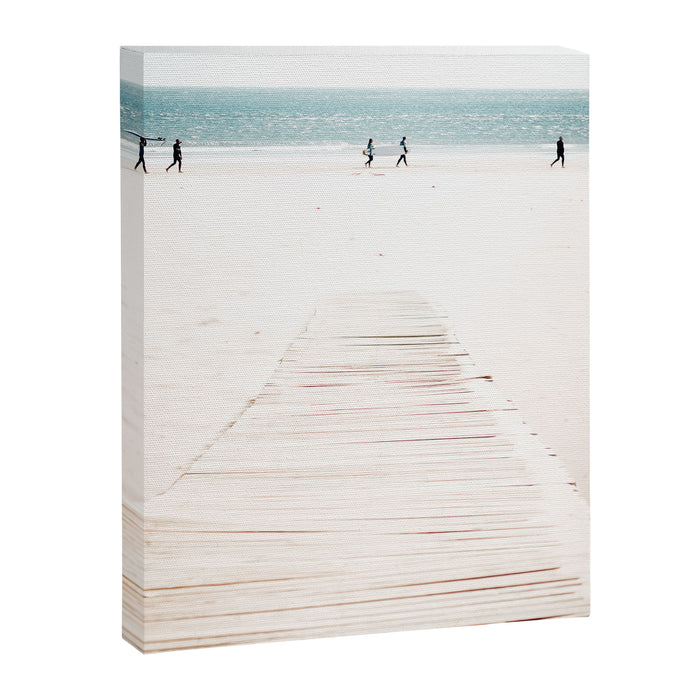 Surf Walk - beach print - surfers - walkway - ocean - sea travel photography Canvas Print Gallery Image 1