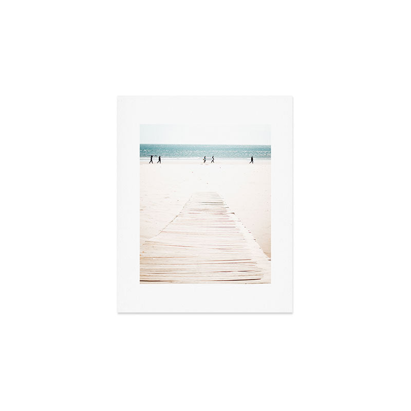 Surf Walk - beach print - surfers - walkway - ocean - sea travel photography Art Print Gallery Image 1