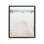 Surf Walk - beach print - surfers - walkway - ocean - sea travel photography Framed Canvas Print Gallery Image 6