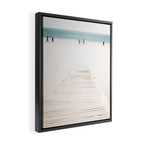 Surf Walk - beach print - surfers - walkway - ocean - sea travel photography Framed Canvas Print Gallery Image 2