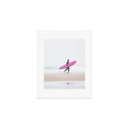 Surfing Beach Vibes - Pink Surf Board - Ocean Print - Sea Travel photography by Ingrid Beddoes Art Print Gallery Image 1