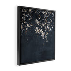 White Blossom Flowers on Blue Texture - Tree - Elegant Floral - Nature photography Framed Canvas Print Gallery Image 2