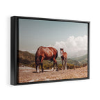 Wild Horses - Horse Photography - Mountains Wanderlust Travel photography by Ingrid Beddoes  Framed Canvas Print Gallery Image 2