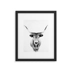 Wild Longhorn Cow Print - Black White Cow Portrait - Animal - Travel photograpy Framed Art Print Gallery Image 4