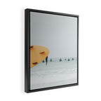 Yellow Surf Board - Abstract Surfers Print - Ocean - Sea - Travel photography Framed Canvas Print Gallery Image 2