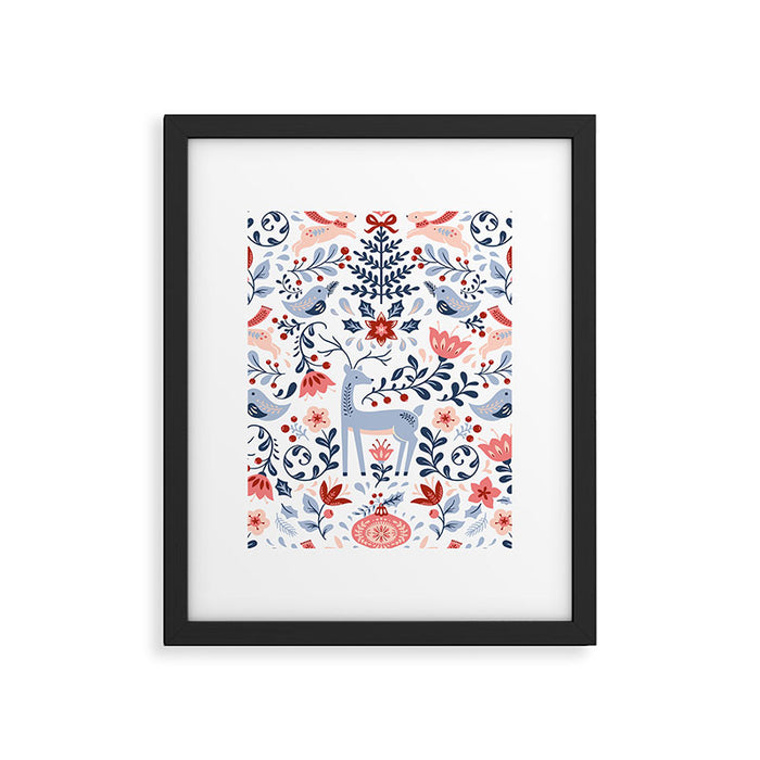 Folk Art Christmas Framed Art Print Gallery Image 1