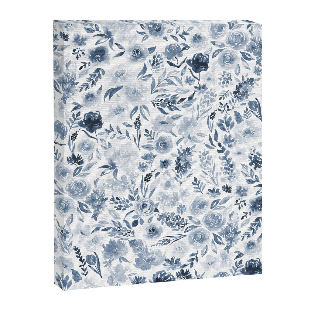 Watercolor florals in blue Canvas Print Gallery Image 8