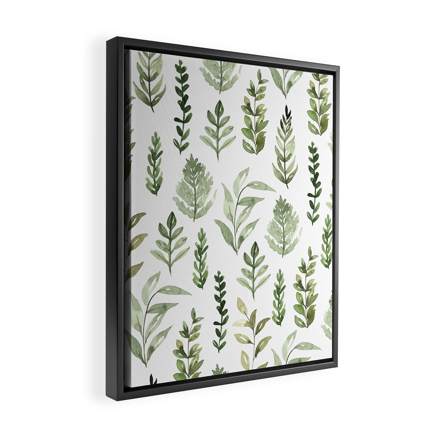 Watercolor leaves Framed Canvas Print Gallery Image 2