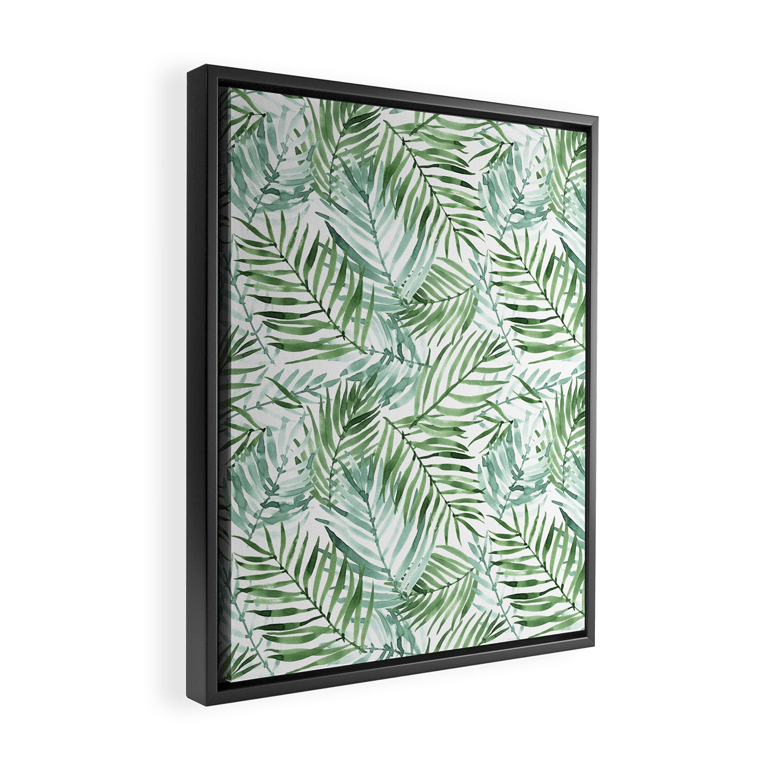 Watercolor palm leaves pattern Framed Canvas Print Gallery Image 2