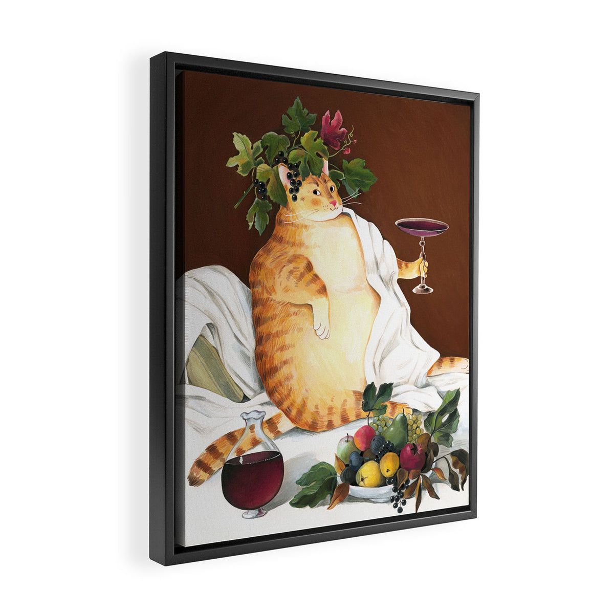 Caravaggio Hedonist Cat Framed Canvas Print Gallery Image 2