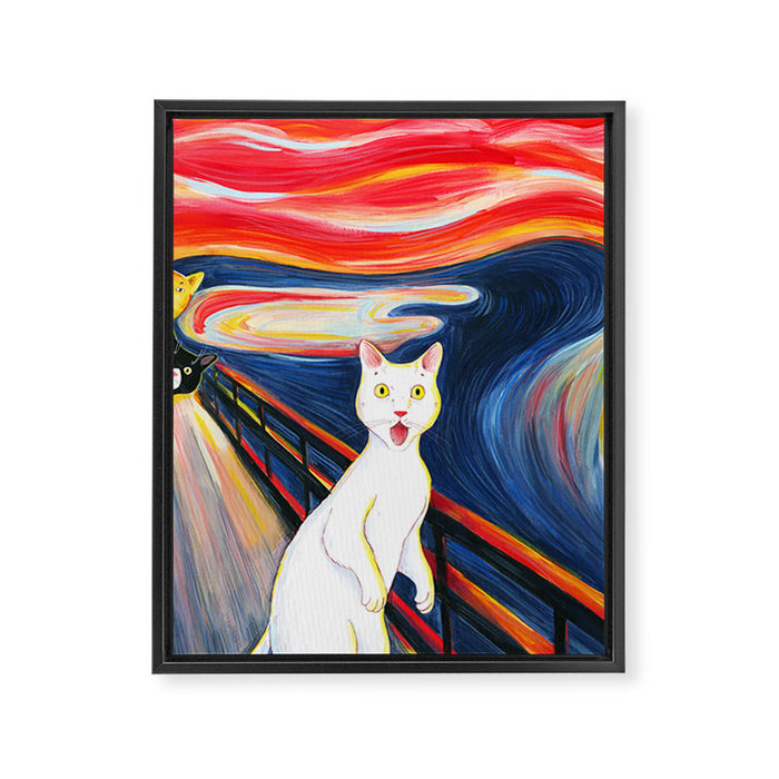 Cat surprise Framed Canvas Print Gallery Image 1