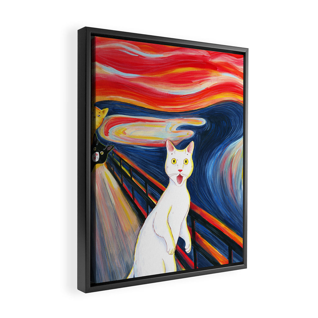Cat surprise Framed Canvas Print Gallery Image 2