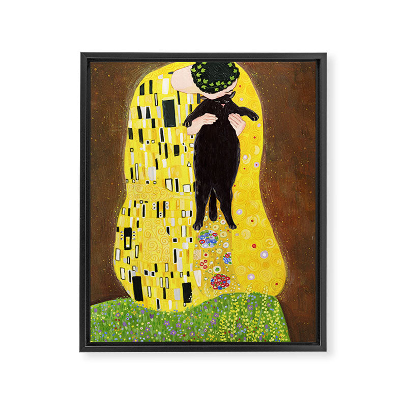 Kiss (black) Framed Canvas Print Gallery Image 6