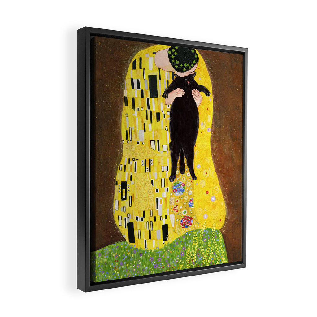 Kiss (black) Framed Canvas Print Gallery Image 2