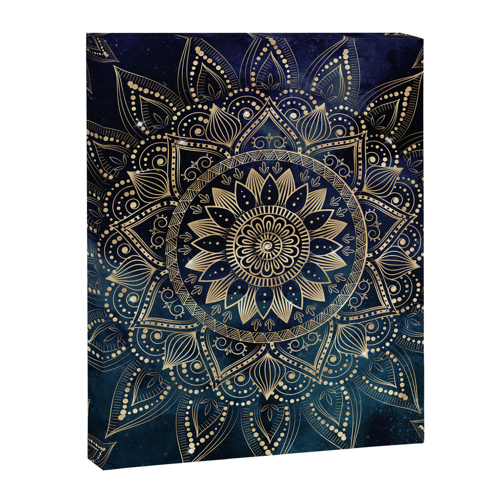 Elegant Gold Mandala Blue Galaxy Canvas Print Gallery Image 8