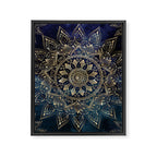 Elegant Gold Mandala Blue Galaxy Framed Canvas Print Gallery Image 8
