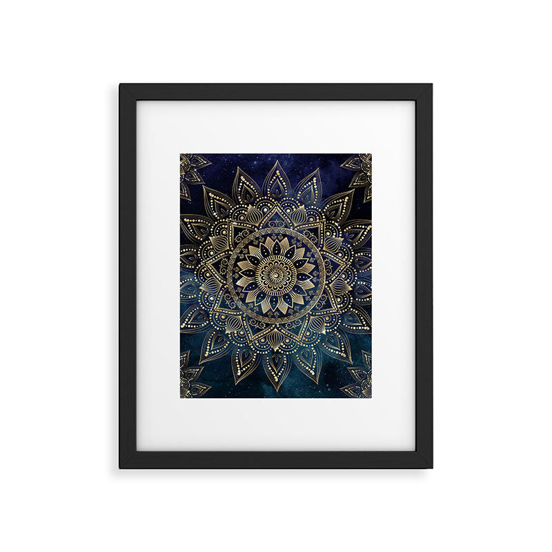 Elegant Gold Mandala Blue Galaxy Framed Art Print Gallery Image 6