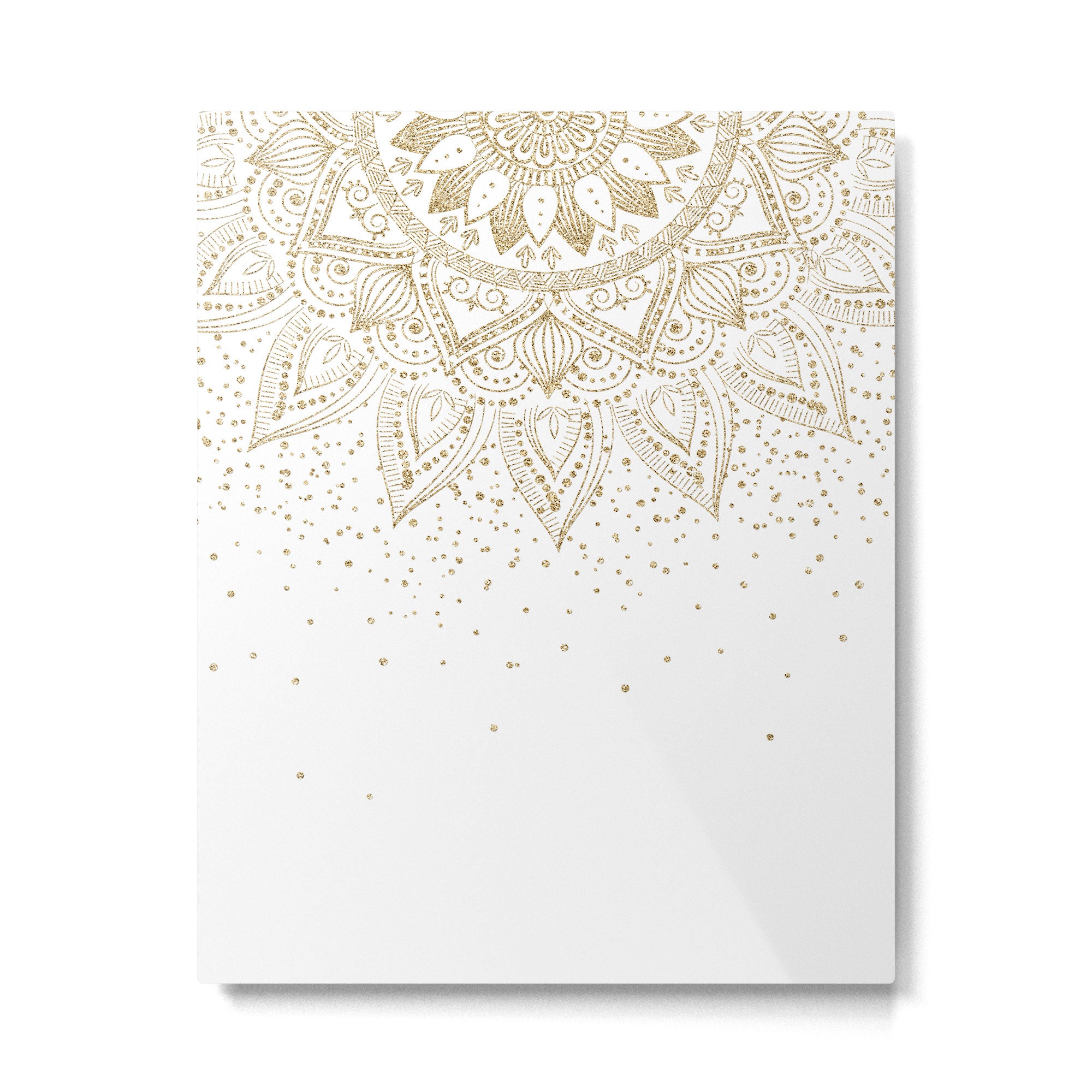 Elegant Gold Mandala Confetti Design Metal Print Gallery Image 6