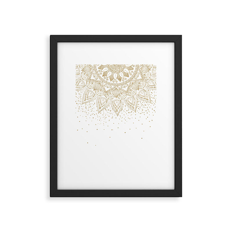 Elegant Gold Mandala Confetti Design Framed Art Print Gallery Image 6