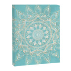 Elegant White Gold Mandala Sky Blue Canvas Print Gallery Image 8