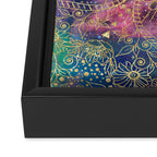 Gold watercolor and nebula mandala Framed Canvas Print Gallery Image 3