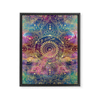 Gold watercolor and nebula mandala Framed Canvas Print Gallery Image 8
