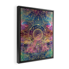 Gold watercolor and nebula mandala Framed Canvas Print Gallery Image 2