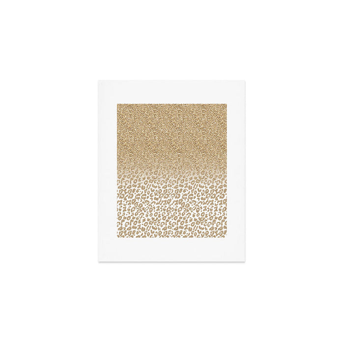 Trendy Gold Glitter and Leopard Print Gradient Art Print Gallery Image 1