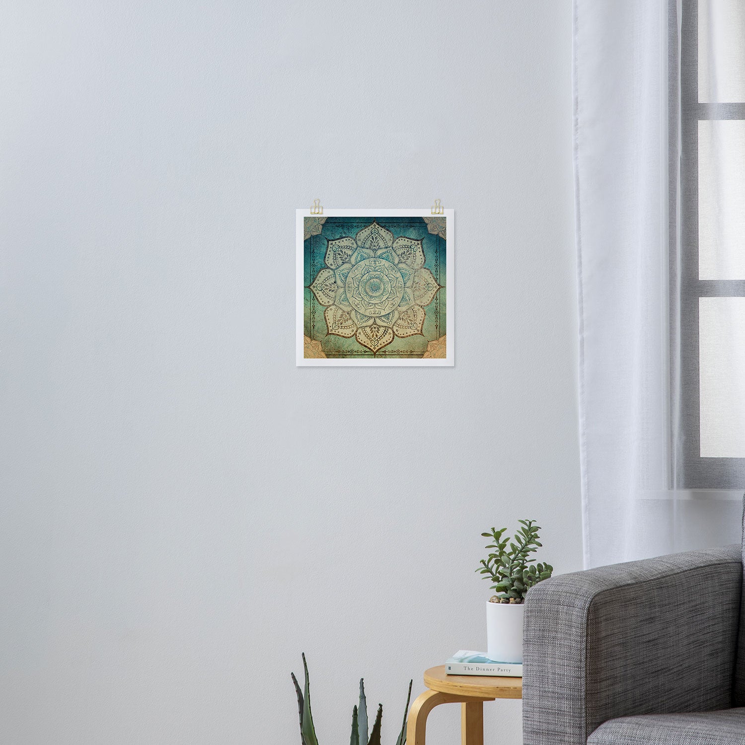 Faded Bohemian Mandala Art Print Gallery Image 3