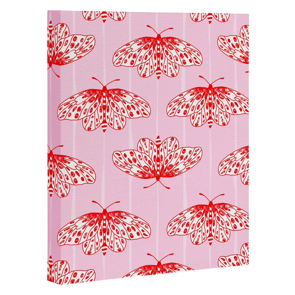 Butterfly Pink Red Canvas Print Gallery Image 3