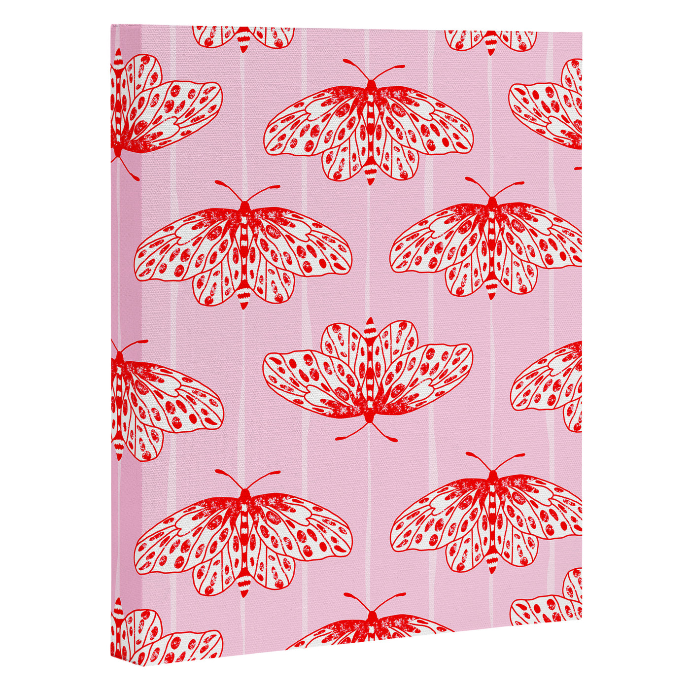 Butterfly Pink Red Canvas Print