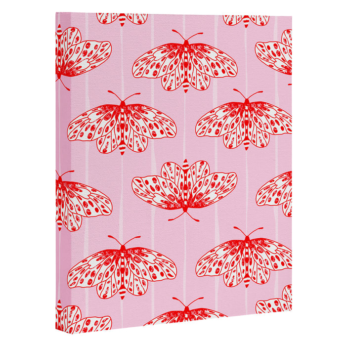 Butterfly Pink Red Canvas Print Gallery Image 1