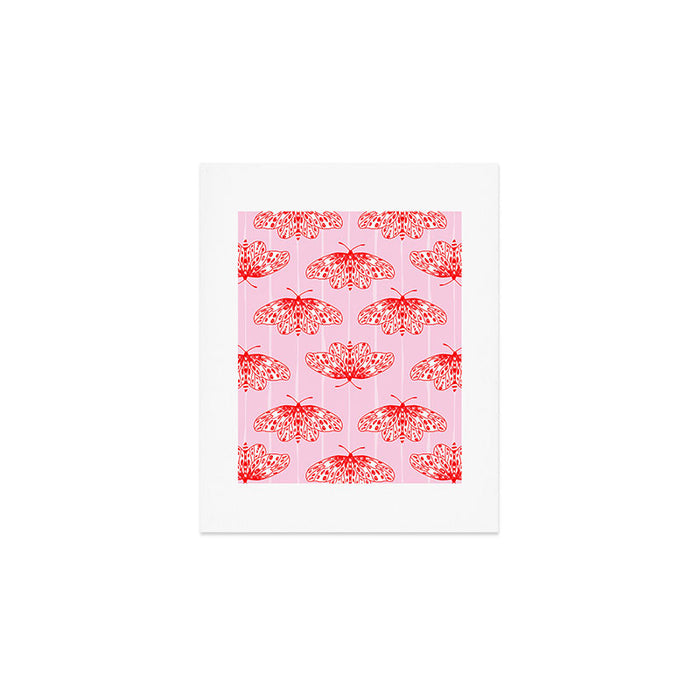 Butterfly Pink Red Art Print Gallery Image 1