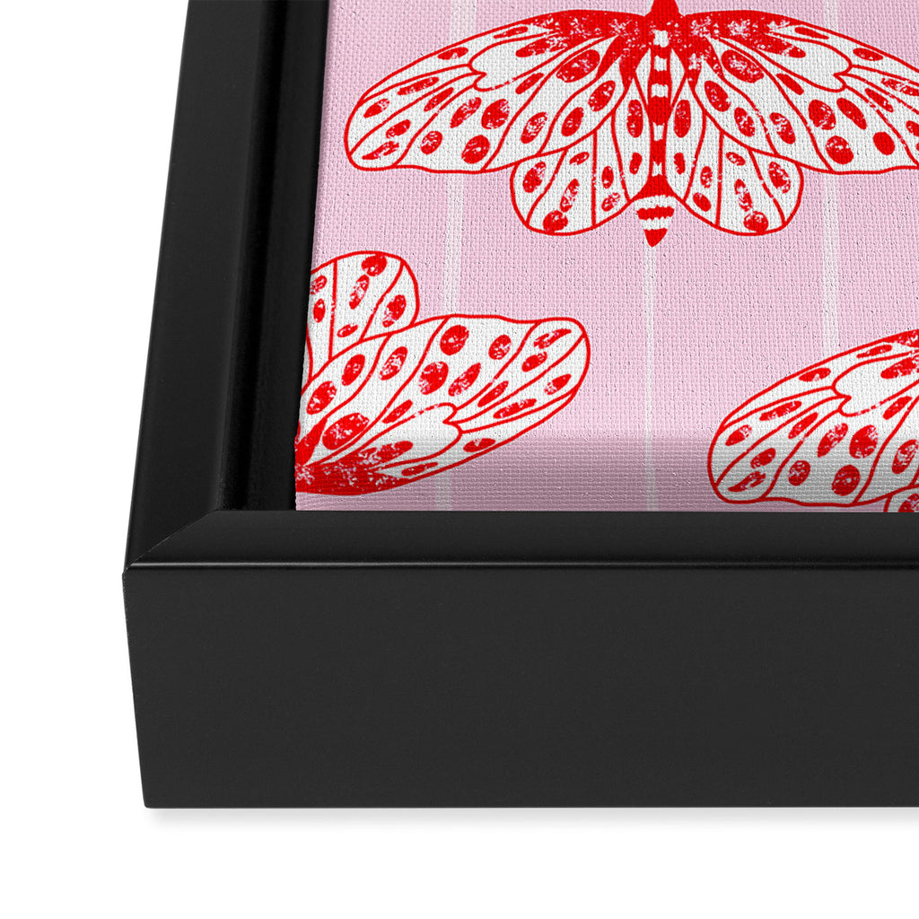 Butterfly Pink Red Framed Canvas Print Gallery Image 3