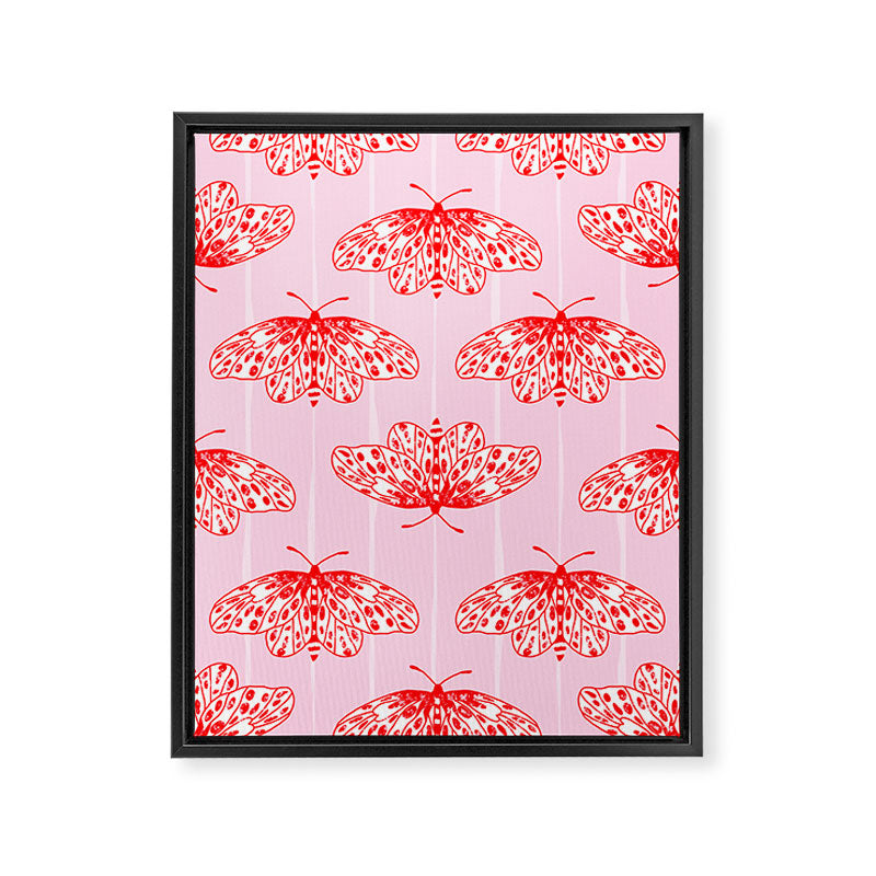 Butterfly Pink Red Framed Canvas Print Gallery Image 8